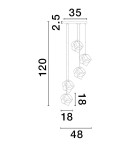 Lampy wiszące - Luces Exclusivas BALUN Wisząca Nowoczesna złoty i odcienie złota 5xE14 max 5W LE43402 - product 2