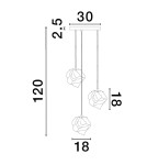 Lampy wiszące - Luces Exclusivas BALUN Wisząca Nowoczesna złoty i odcienie złota 3xE14 max 5W LE43403 - produkt 3