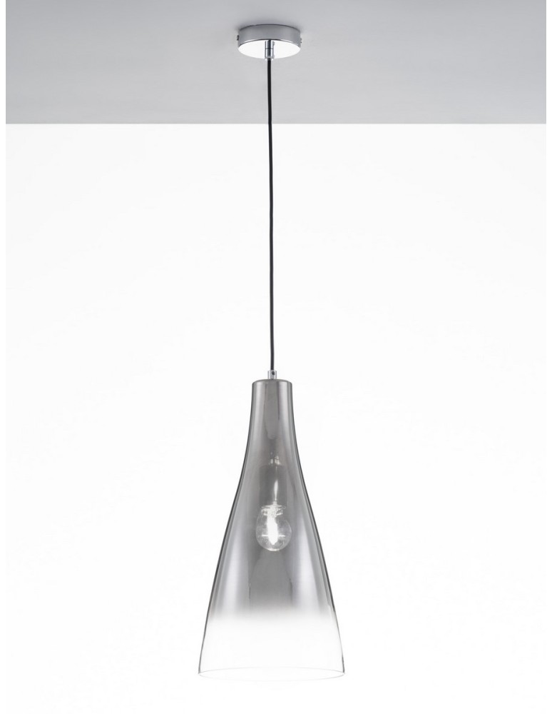 Lampy wiszące pojedyncze - Luces Exclusivas BALSA Wisząca Nowoczesna srebrny i odcienie srebra 1xE27 max 12W LE43417 - product kolory-swiatla.pl 3