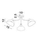 Lampy sufitowe - Luces Exclusivas BANAC Sufitowa Nowoczesna czarny 3xE14 max 5W LE43423 - product 2