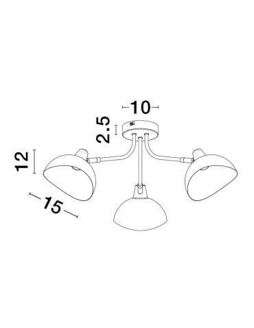 Luces Exclusivas BANAC Sufitowa Nowoczesna czarny 3xE14 max 5W LE43423 - product 2