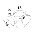 Lampy sufitowe - Luces Exclusivas BANAC Sufitowa Nowoczesna czarny 3xE14 max 5W LE43424 - product 2