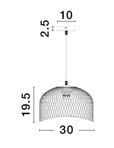 Luces Exclusivas BAQUE Wisząca Nowoczesna biały 1xE27 max 12W LE43431 - produkt 2