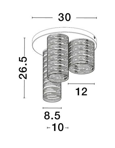 Luces Exclusivas BARRA Sufitowa Nowoczesna czarny 3xE14 max 5W LE43435 - product 2