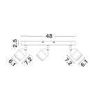 Lampy sufitowe łazienkowe - Luces Exclusivas ACALAN Ścienna Łazienkowa IP44 czarny 3xGU10 max 10W LE43451 - product 3