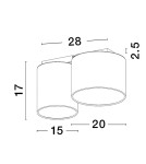 Lampy sufitowe - Luces Exclusivas ACALCO Sufitowa Nowoczesna biały 2xE27 max 12W LE43453 - produkt 3