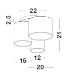 Lampy sufitowe - Luces Exclusivas ACALCO Sufitowa Nowoczesna biały 3xE27 max 12W LE43454 - produkt 2
