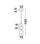 Lampy wiszące - Luces Exclusivas MOCA Wisząca Nowoczesna srebrny i odcienie srebra 1xLED max 11W 3000K LE43465 - produkt 2