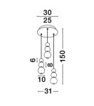 Lampy wiszące - Luces Exclusivas MOCA Wisząca Nowoczesna srebrny i odcienie srebra 1xLED max 23W 3000K LE43466 - produkt 3