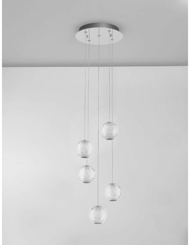 Lampy wiszące - Luces Exclusivas CANA Wisząca Nowoczesna srebrny i odcienie srebra 1xLED max 26W 3200K LE43475 - produkt kolory-swiatla.pl 3
