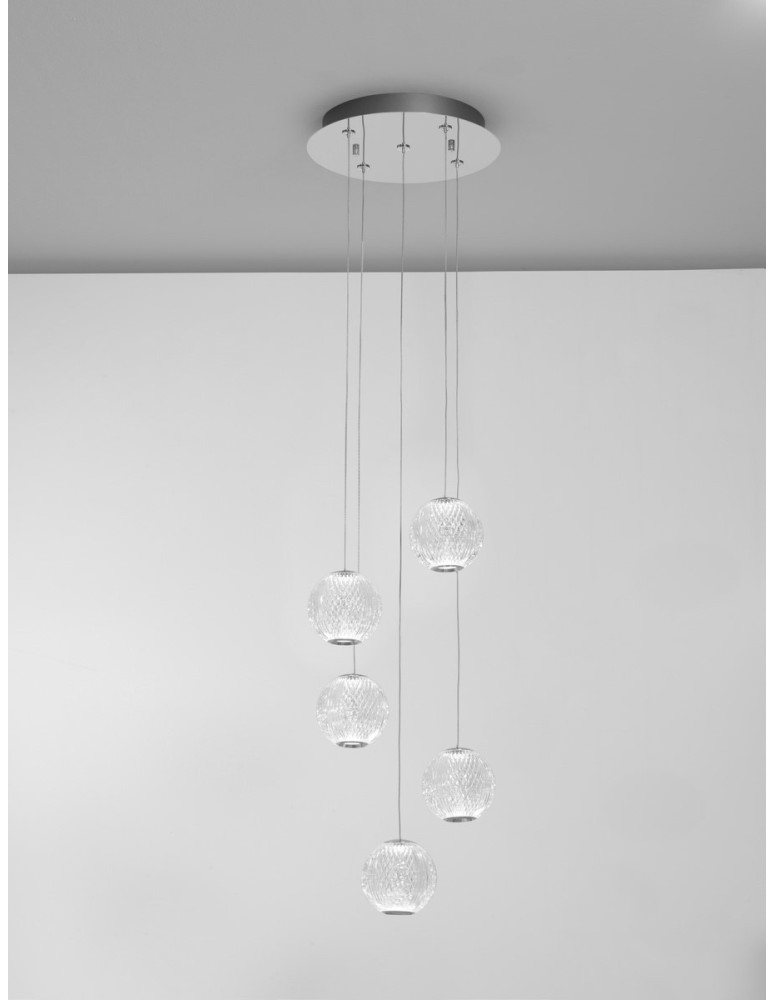 Lampy wiszące - Luces Exclusivas CANA Wisząca Nowoczesna srebrny i odcienie srebra 1xLED max 26W 3200K LE43475 - produkt kolory-swiatla.pl 4