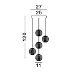 Lampy wiszące - Luces Exclusivas CANA Wisząca Nowoczesna srebrny i odcienie srebra 1xLED max 26W 3200K LE43475 - produkt 6