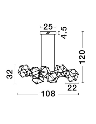 Luces Exclusivas ASIS Wisząca Nowoczesna złoty i odcienie złota 1xLED max 34W 3000K LE43477 - product 2