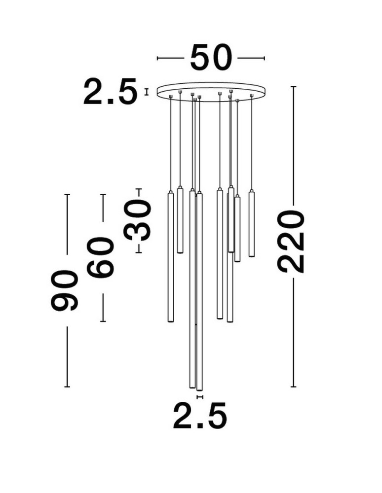 Lampy wiszące - Luces Exclusivas TORREON Wisząca Nowoczesna złoty i odcienie złota 1xLED max 26W 3000K LE43489 - product kolory-swiatla.pl 3