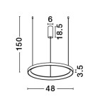 Lampy wiszące - Luces Exclusivas ROTA Wisząca Nowoczesna czarny 1xLED max 38W 2700K LE43516 - product 4
