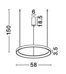 Lampy wiszące - Luces Exclusivas ROTA Wisząca Nowoczesna czarny 1xLED max 48W 2700K LE43517 - product 5