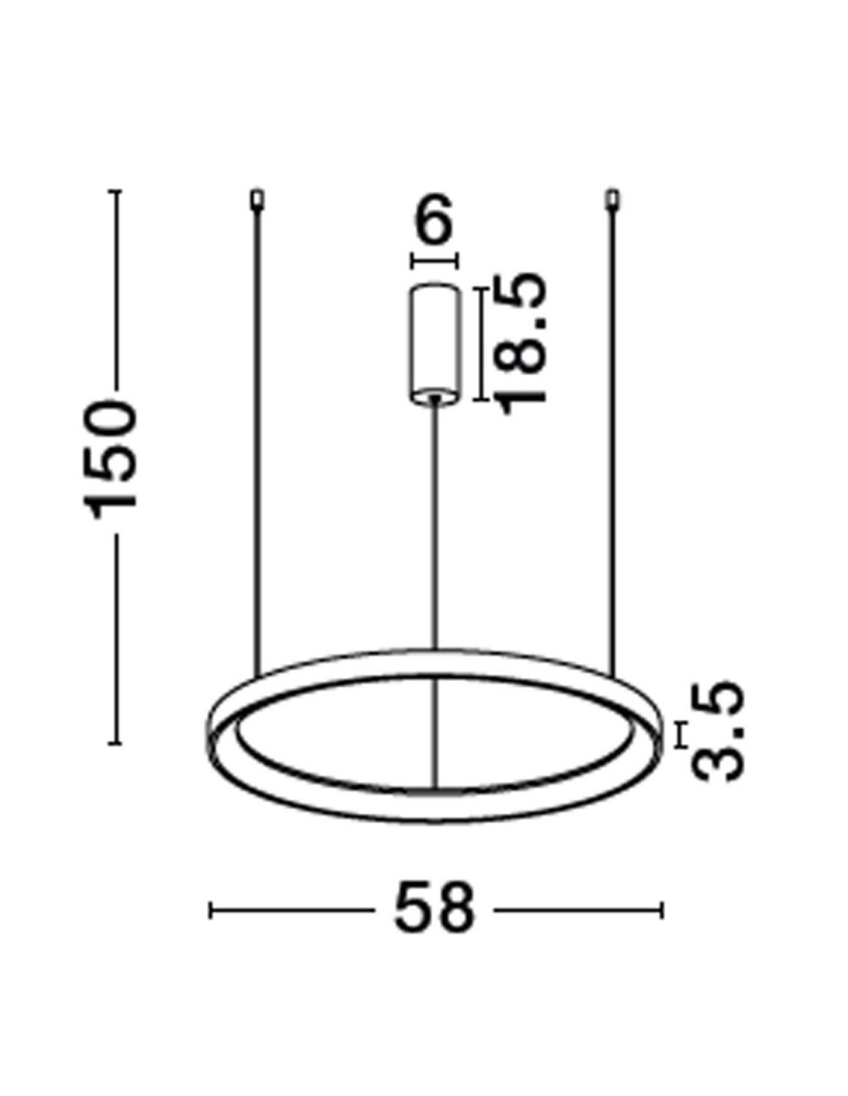 Luces Exclusivas ROTA Wisząca Nowoczesna czarny 1xLED max 48W 2700K LE43517