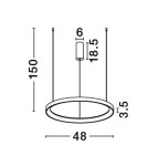 Lampy wiszące - Luces Exclusivas ROTA Wisząca Nowoczesna biały 1xLED max 38W 2700K LE43518 - product 3