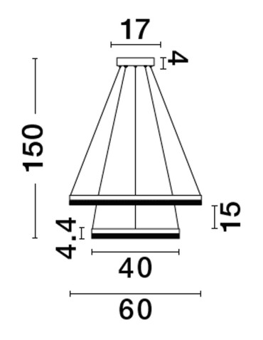 Luces Exclusivas ACACIO Wisząca Nowoczesna złoty i odcienie złota 1xLED max 52W 3000K LE43557 - produkt 2