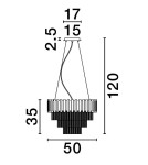 Lampy wiszące - Luces Exclusivas ACATEN Wisząca Nowoczesna złoty i odcienie złota 6xE14 max 5W LE43566 - product 2