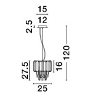 Lampy wiszące - Luces Exclusivas ACATEN Wisząca Nowoczesna złoty i odcienie złota 1xE14 max 5W LE43569 - product 2