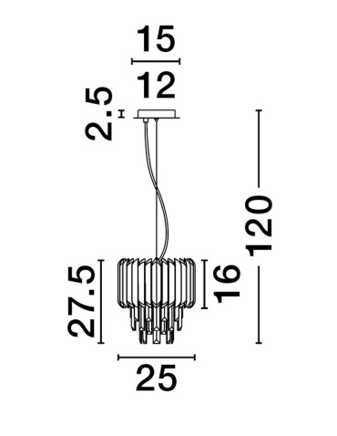 Luces Exclusivas ACATEN Wisząca Nowoczesna srebrny i odcienie srebra 1xE14 max 5W LE43573 - produkt 2