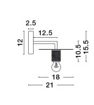 Kinkiety - Luces Exclusivas BAJIO Ścienna Nowoczesna czarny 1xE27 max 12W LE43609 - product 2