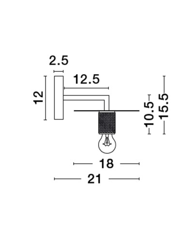 Luces Exclusivas BAJIO Ścienna Nowoczesna czarny 1xE27 max 12W LE43609 - produkt 2