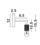 Kinkiety - Luces Exclusivas BAJIO Ścienna Nowoczesna złoty i odcienie złota 1xE27 max 12W LE43610 - product 2
