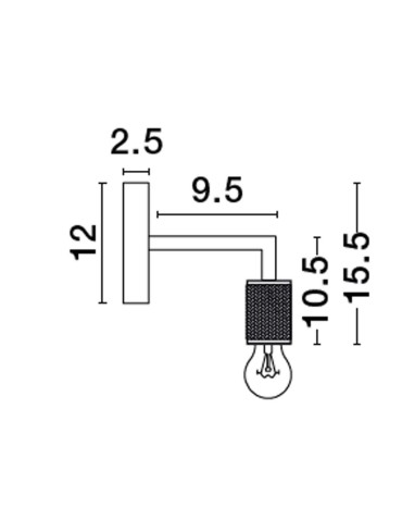 Luces Exclusivas BAJIO Ścienna Nowoczesna złoty i odcienie złota 1xE27 max 12W LE43610 - produkt 2