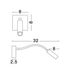 Kinkiety - Luces Exclusivas ARANCON Ścienna Nowoczesna czarny 1xLED max 3W 3000K LE43619 - produkt 2