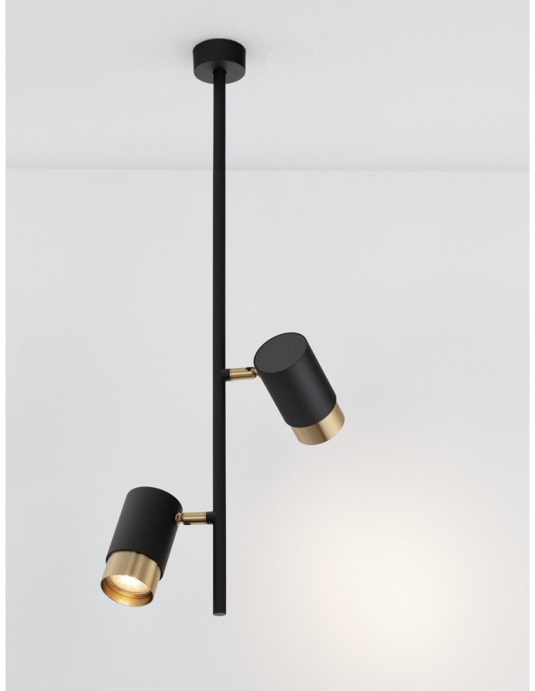 Lampy sufitowe - Luces Exclusivas BAILON Sufitowa Nowoczesna czarny 2xGU10 max 10W LE43636 - produkt kolory-swiatla.pl 2
