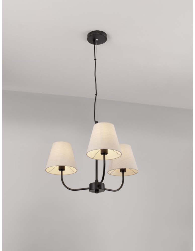 Luces Exclusivas BAJADA Wisząca Nowoczesna czarny 3xE27 max 12W LE43642