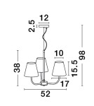 Lampy wiszące - Luces Exclusivas BAJADA Wisząca Nowoczesna czarny 3xE27 max 12W LE43642 - product 4