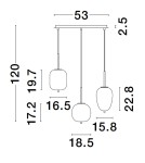 Lampy wiszące - Luces Exclusivas PILAR Wisząca Nowoczesna czarny 3xE14 max 5W LE43657 - product 2