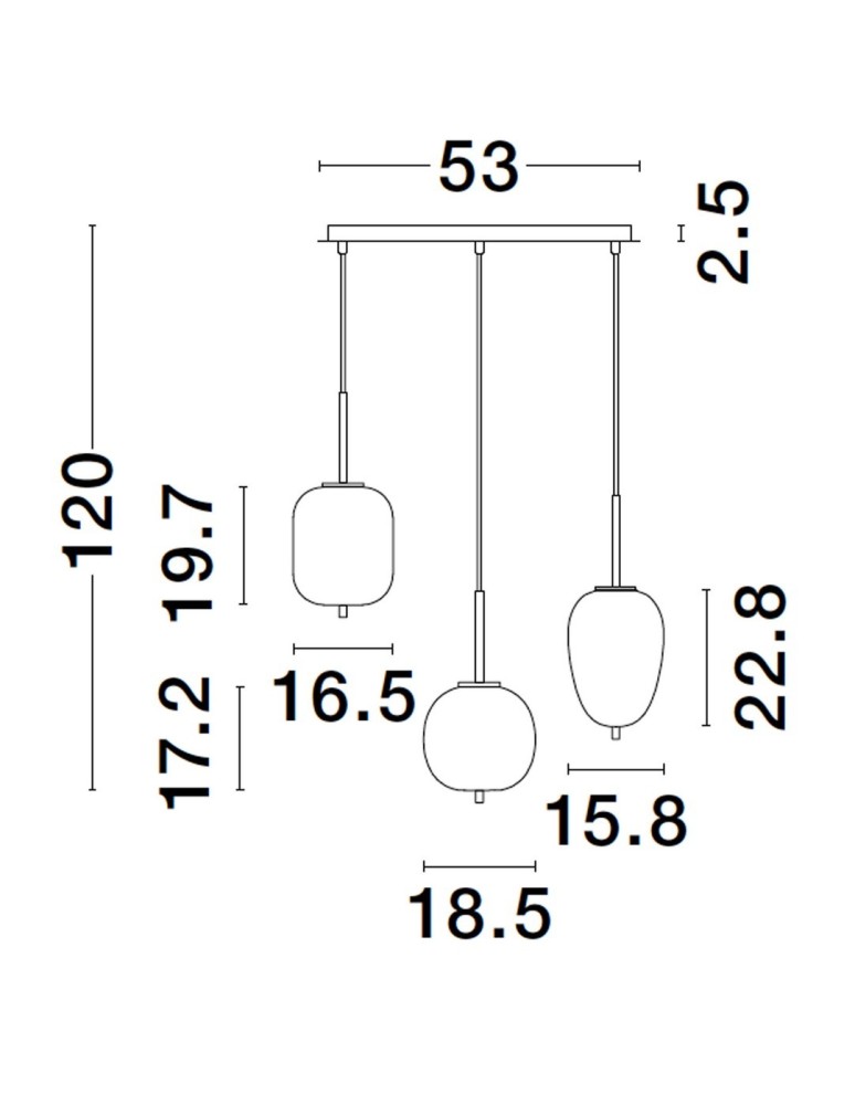 Lampy wiszące - Luces Exclusivas PILAR Wisząca Nowoczesna czarny 3xE14 max 5W LE43657 - product kolory-swiatla.pl 2