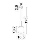 Lampy wiszące pojedyncze - Luces Exclusivas PILAR Wisząca Nowoczesna złoty i odcienie złota 1xE27 max 12W LE43665 - product 2