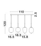 Lampy wiszące - Luces Exclusivas PILAR Wisząca Nowoczesna złoty i odcienie złota 4xE27 max 12W LE43667 - produkt 3