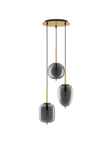 Luces Exclusivas PILAR Wisząca Nowoczesna złoty i odcienie złota 3xE27 max 12W LE43668