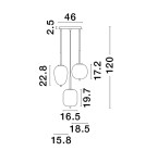 Lampy wiszące - Luces Exclusivas PILAR Wisząca Nowoczesna złoty i odcienie złota 3xE27 max 12W LE43668 - product 2