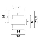 Kinkiety - Luces Exclusivas VIEJA Ścienna Nowoczesna złoty i odcienie złota 1xE27 max 12W LE43669 - product 2