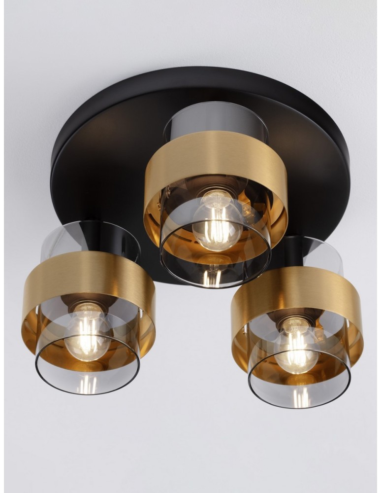 Lampy sufitowe - Luces Exclusivas VIEJA Sufitowa Nowoczesna złoty i odcienie złota 3xE27 max 12W LE43671 - produkt kolory-swiatla.pl 2