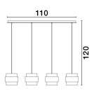 Lampy wiszące - Luces Exclusivas VIEJA Wisząca Nowoczesna złoty i odcienie złota 4xE27 max 12W LE43672 - product 3