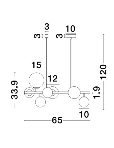 Luces Exclusivas PARLA Wisząca Nowoczesna czarny 7xG9 max 5W LE43673 - product 2