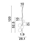 Lampy wiszące - Luces Exclusivas PARLA Wisząca Nowoczesna złoty i odcienie złota 6xG9 max 5W LE43675 - product 2