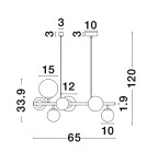Lampy wiszące - Luces Exclusivas PARLA Wisząca Nowoczesna złoty i odcienie złota 7xG9 max 5W LE43676 - product 2