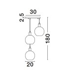 Lampy wiszące - Luces Exclusivas BALCHE Wisząca Nowoczesna złoty i odcienie złota 3xE27 max 12W LE43695 - product 2