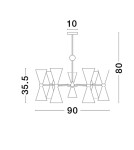 Lampy wiszące - Luces Exclusivas BALSAS Wisząca Nowoczesna czarny 14xE14 max 5W LE43698 - product 2