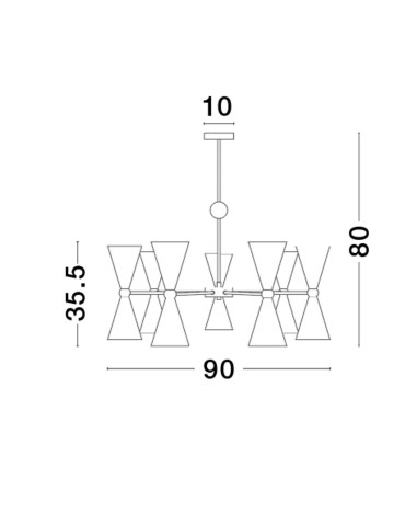 Luces Exclusivas BALSAS Wisząca Nowoczesna czarny 14xE14 max 5W LE43698 - produkt 2
