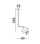 Lampy wiszące pojedyncze - Luces Exclusivas BAMORE Wisząca Nowoczesna czarny 1xE27 max 12W LE43706 - product 2